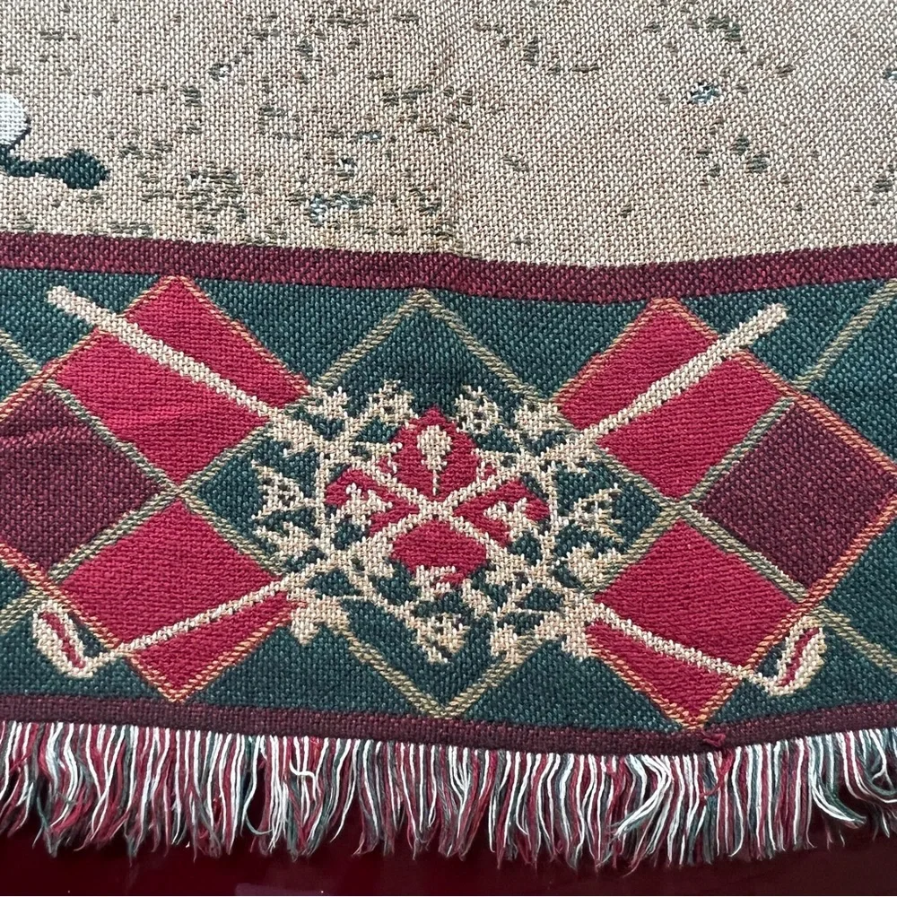 Goodwin Weavers 100% Cotton Golf Tapestry Throw Blanket Afghan Vintage USA
